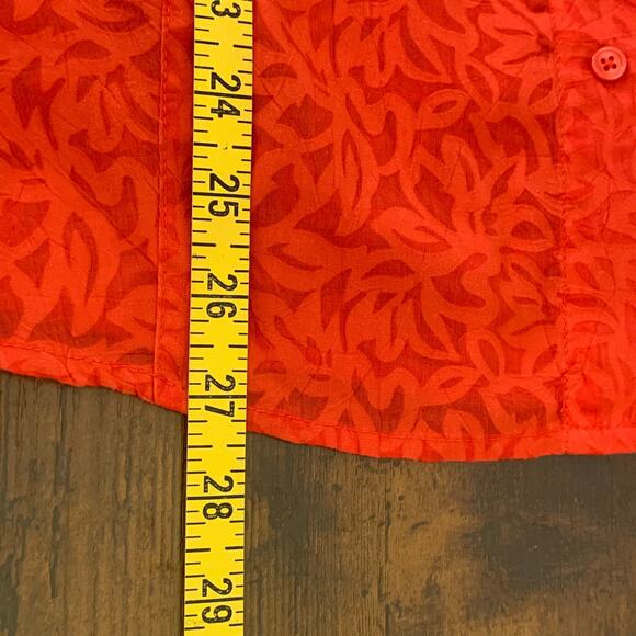 Coldwater Creek Red Textured Three Quarter Sleeve Button Blouse Size 1X - Picture 6 of 6